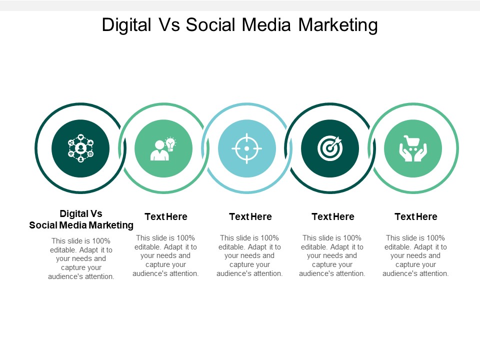 Digital Vs Social Media Marketing Ppt PowerPoint Presentation Portfolio Infographic Template Cpb