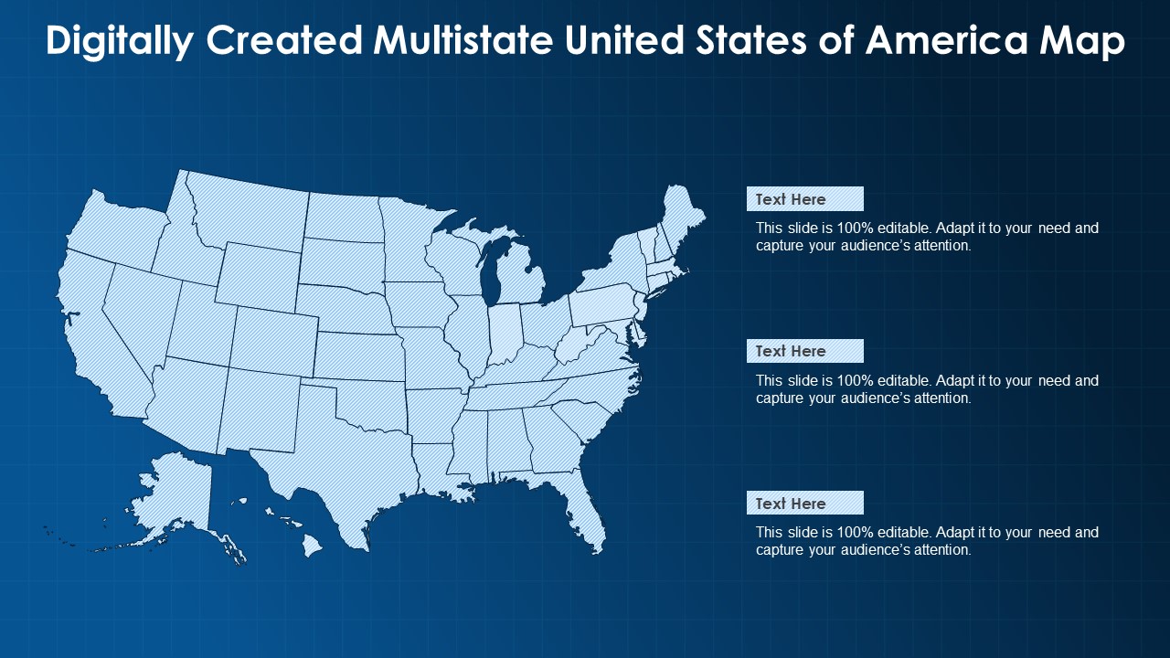 Digitally Created Multistate United States Of America Map Ppt PowerPoint Presentation Icon Pictures PDF