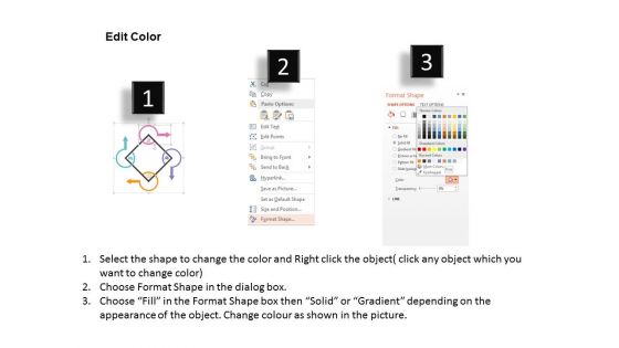 Directional Arrows Displaying Four Options Powerpoint Template