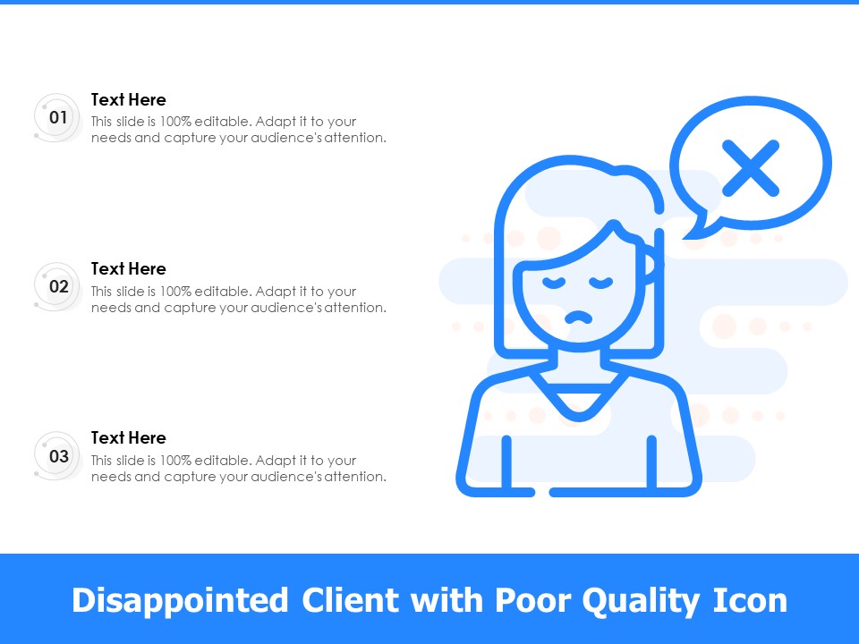 Disappointed Client With Poor Quality Icon Ppt PowerPoint Presentation Outline Grid PDF