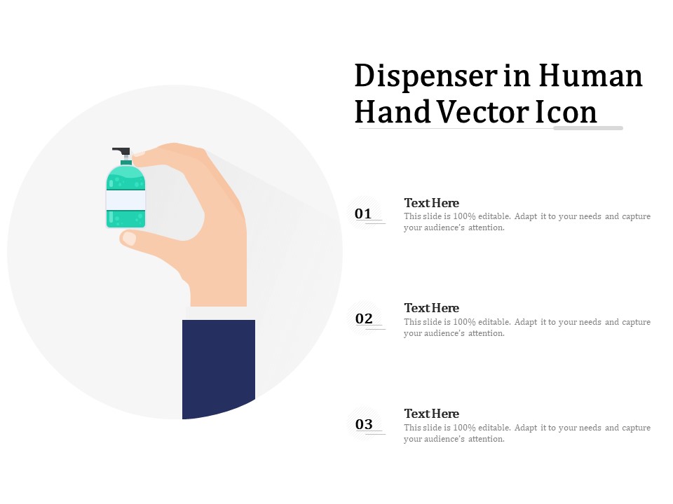 Dispenser In Human Hand Vector Icon Ppt PowerPoint Presentation Portfolio Design Inspiration PDF