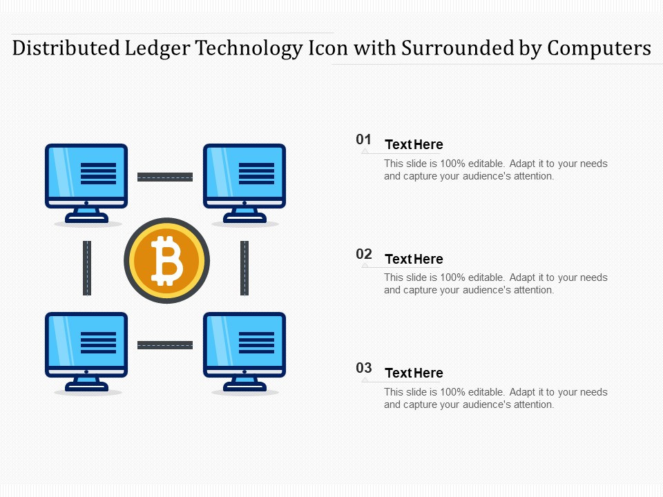 Distributed Ledger Technology Icon With Surrounded By Computers Ppt PowerPoint Presentation Icon Professional PDF
