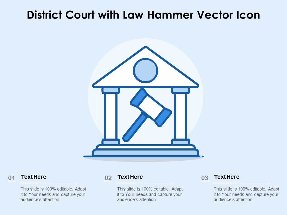District Court With Law Hammer Vector Icon Ppt PowerPoint Presentation Layouts Slides PDF