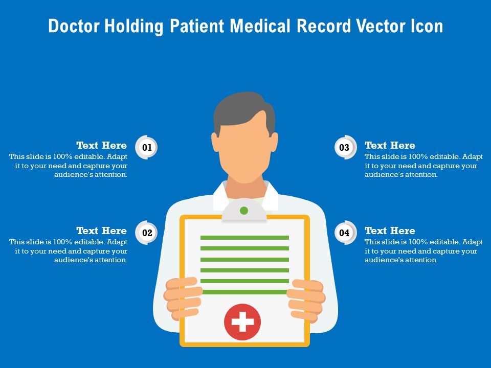Doctor Holding Patient Medical Record Vector Icon Ppt PowerPoint Presentation Summary Layout PDF