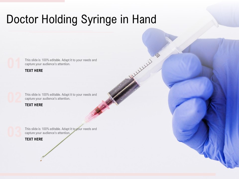 Doctor Holding Syringe In Hand Ppt PowerPoint Presentation Outline Visual Aids PDF
