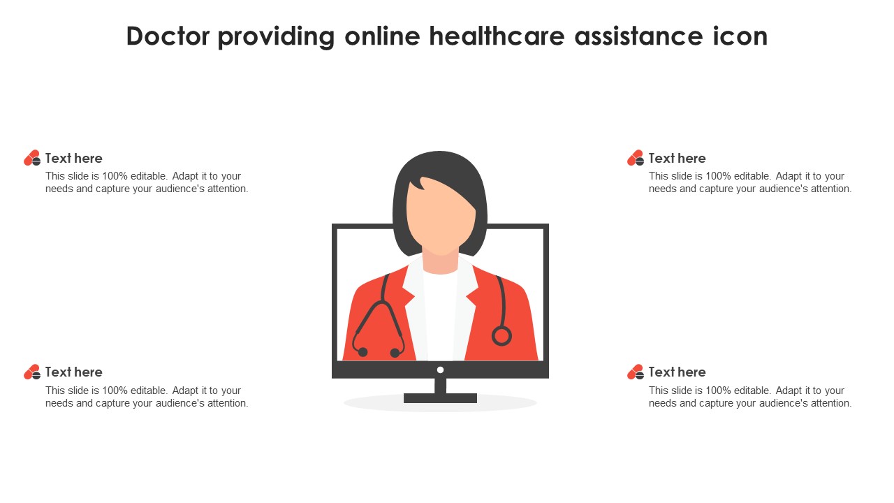Doctor Providing Online Healthcare Assistance Icon Topics PDF