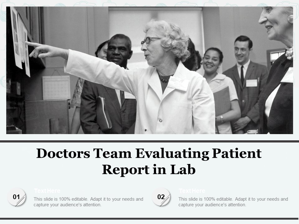 Doctors Team Evaluating Patient Report In Lab Ppt PowerPoint Presentation Model Deck PDF