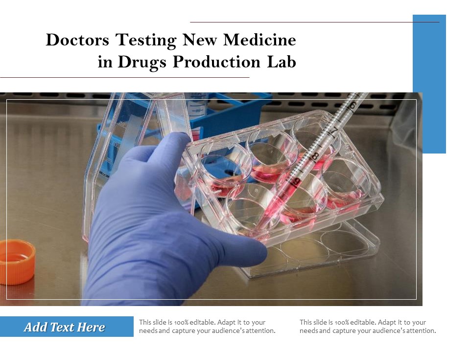Doctors Testing New Medicine In Drugs Production Lab Ppt PowerPoint Presentation Pictures Clipart PDF