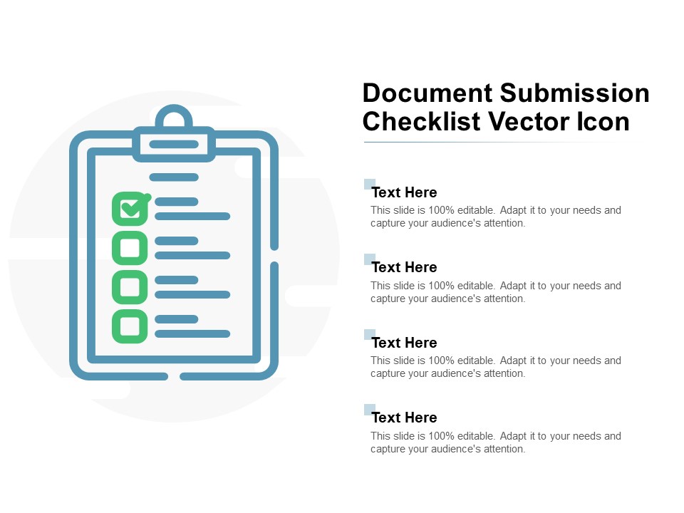 Document Submission Checklist Vector Icon Ppt PowerPoint Presentation Portfolio Rules