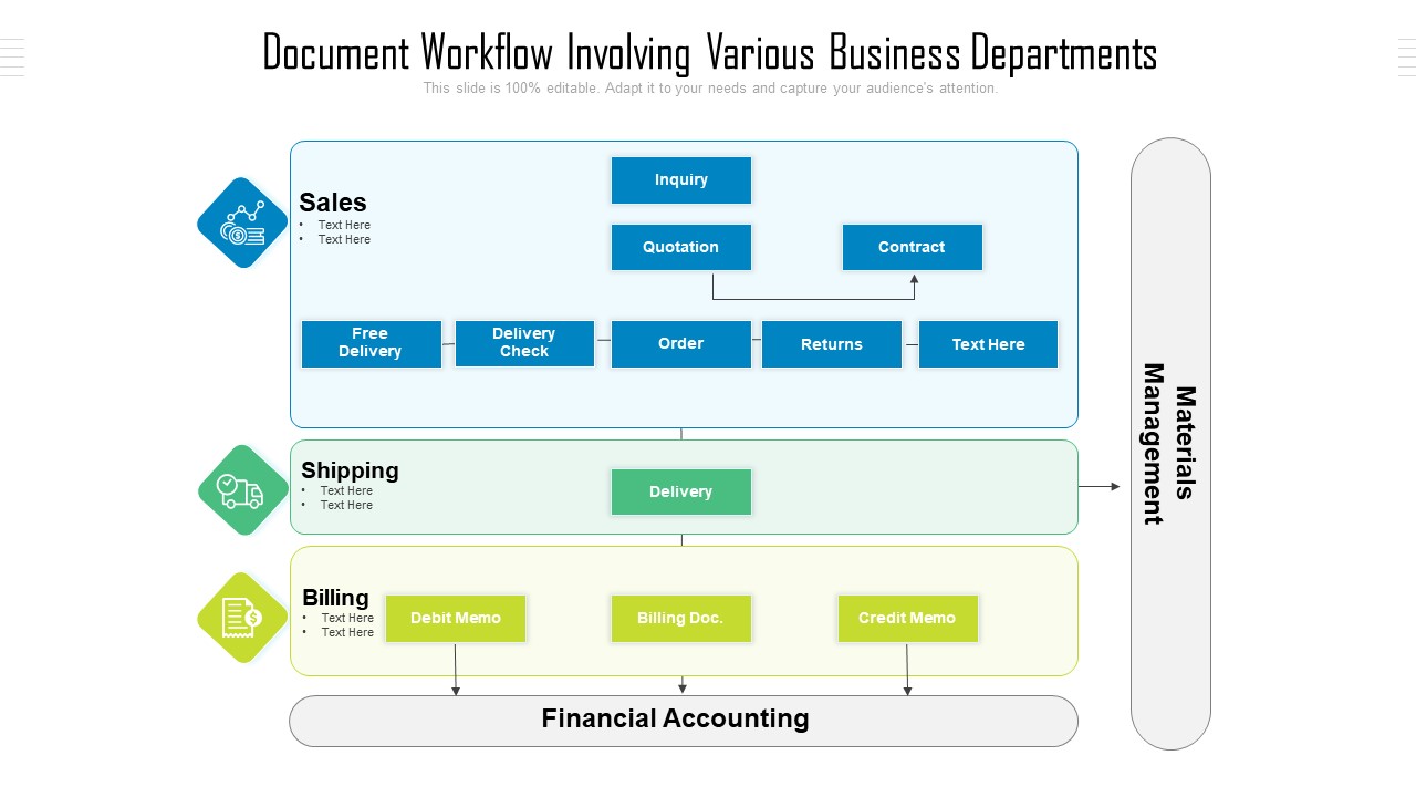 Document Workflow Involving Various Business Departments Ppt PowerPoint Presentation File Backgrounds PDF