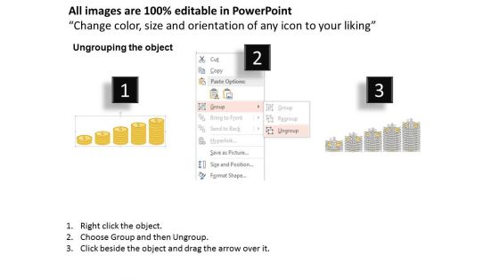 Dollar Coins Money Growth Bar Graph Powerpoint Template