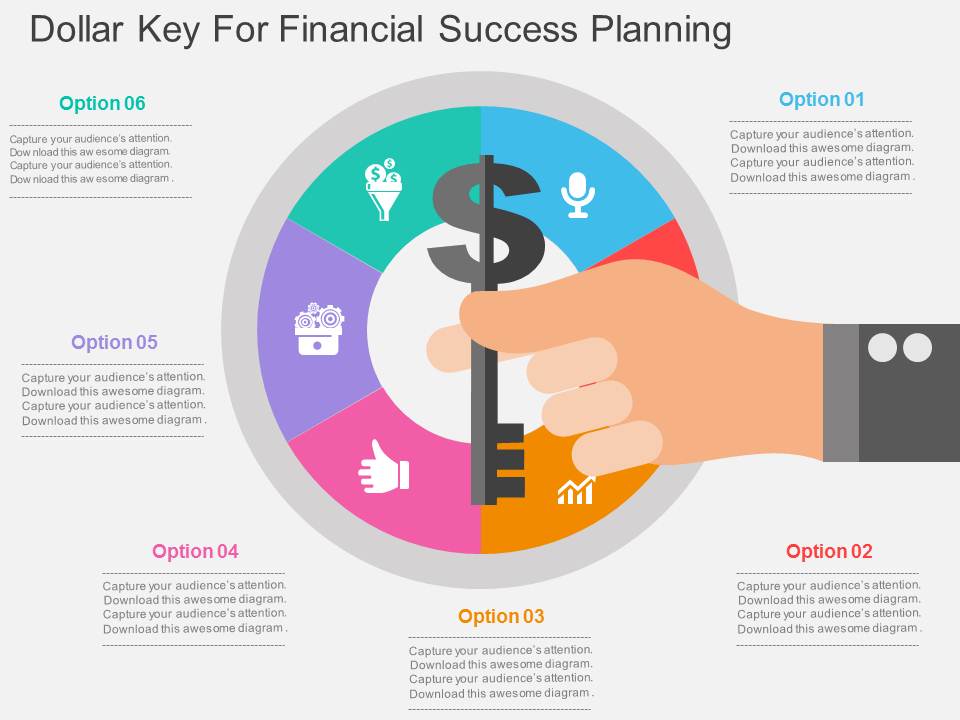 Dollar Key For Financial Success Planning Powerpoint Templates