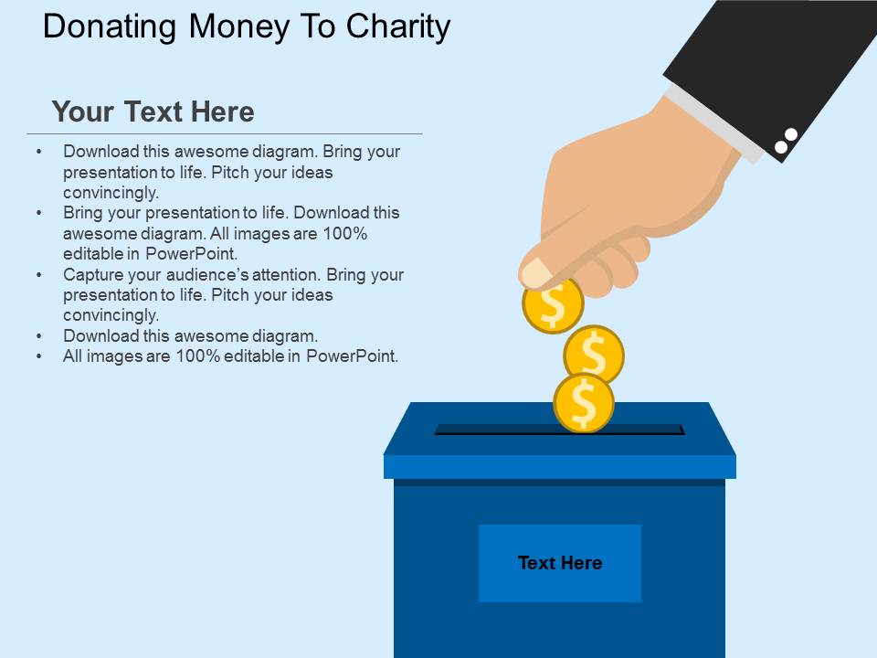 Donating Money To Charity Powerpoint Template