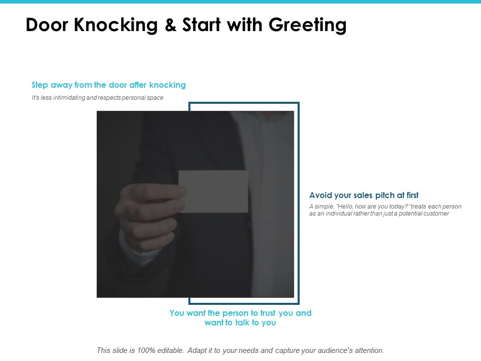 Door Knocking And Start With Greeting Ppt PowerPoint Presentation Show File Formats