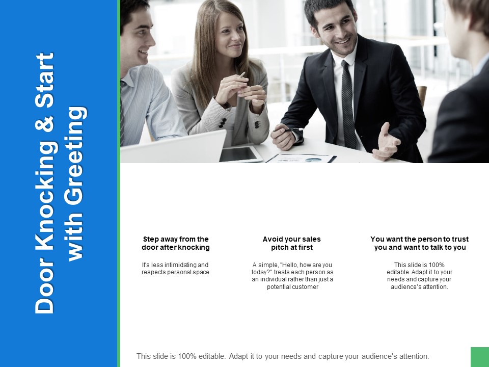 Door Knocking And Start With Greeting Ppt PowerPoint Presentation Summary Graphics Template