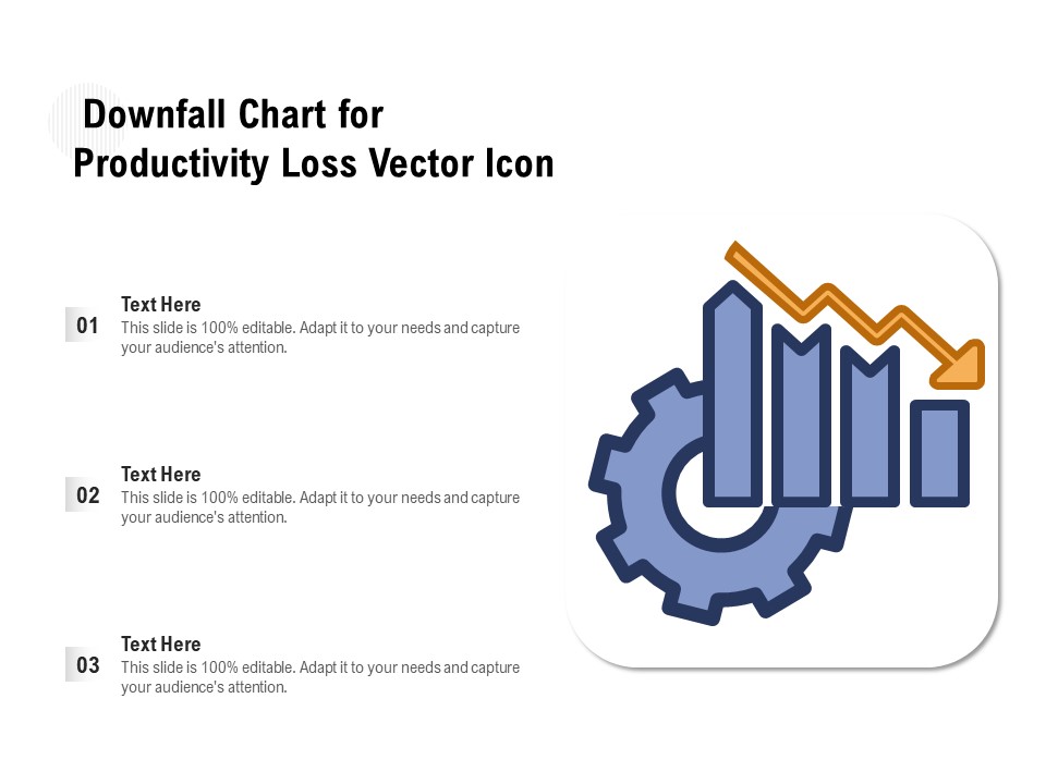 Downfall Chart For Productivity Loss Vector Icon Ppt PowerPoint Presentation File Clipart PDF