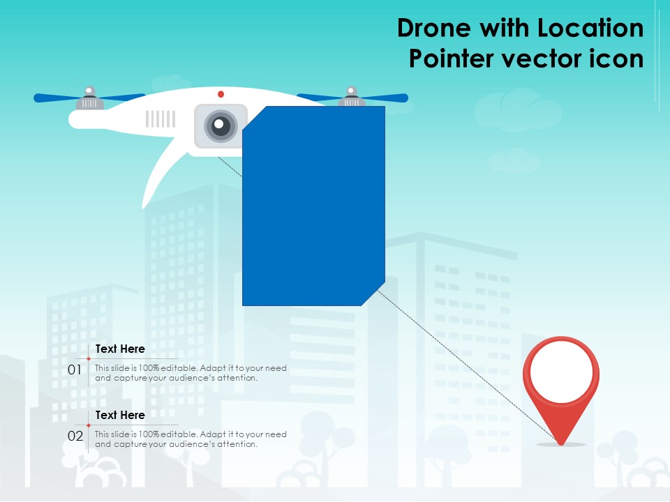 Drone With Location Pointer Vector Icon Ppt PowerPoint Presentation Gallery Diagrams PDF