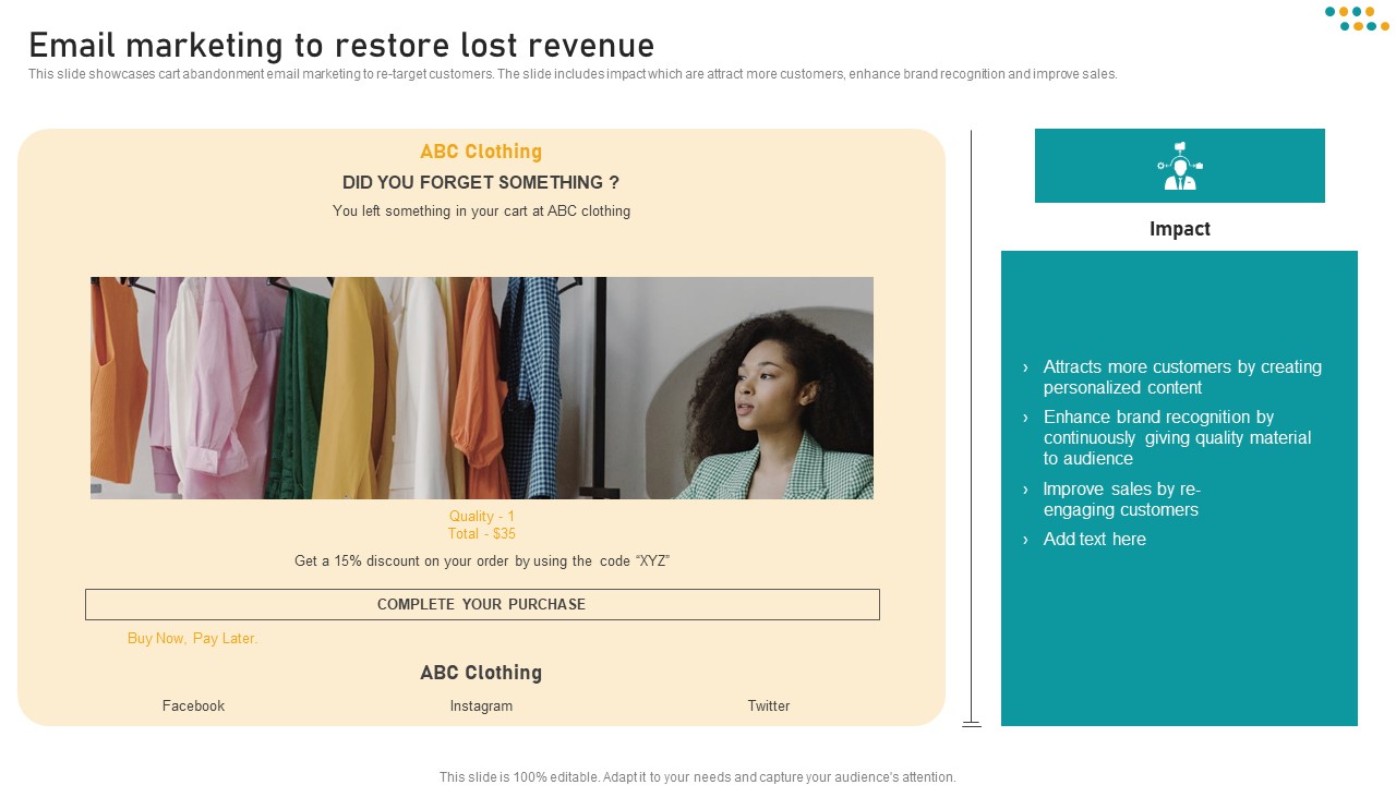 E Commerce Business Email Marketing To Restore Lost Revenue Portrait PDF