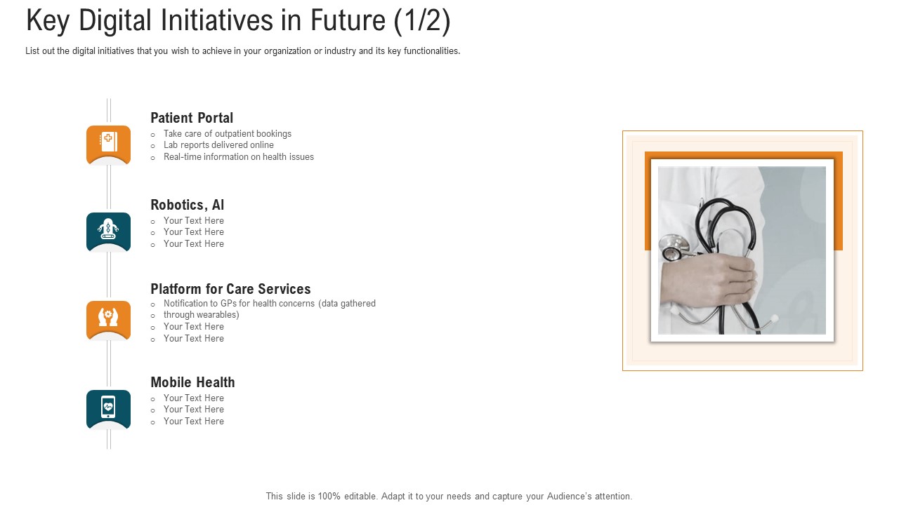 E Healthcare Strategic Development And Approach Key Digital Initiatives In Future Services Formats PDF