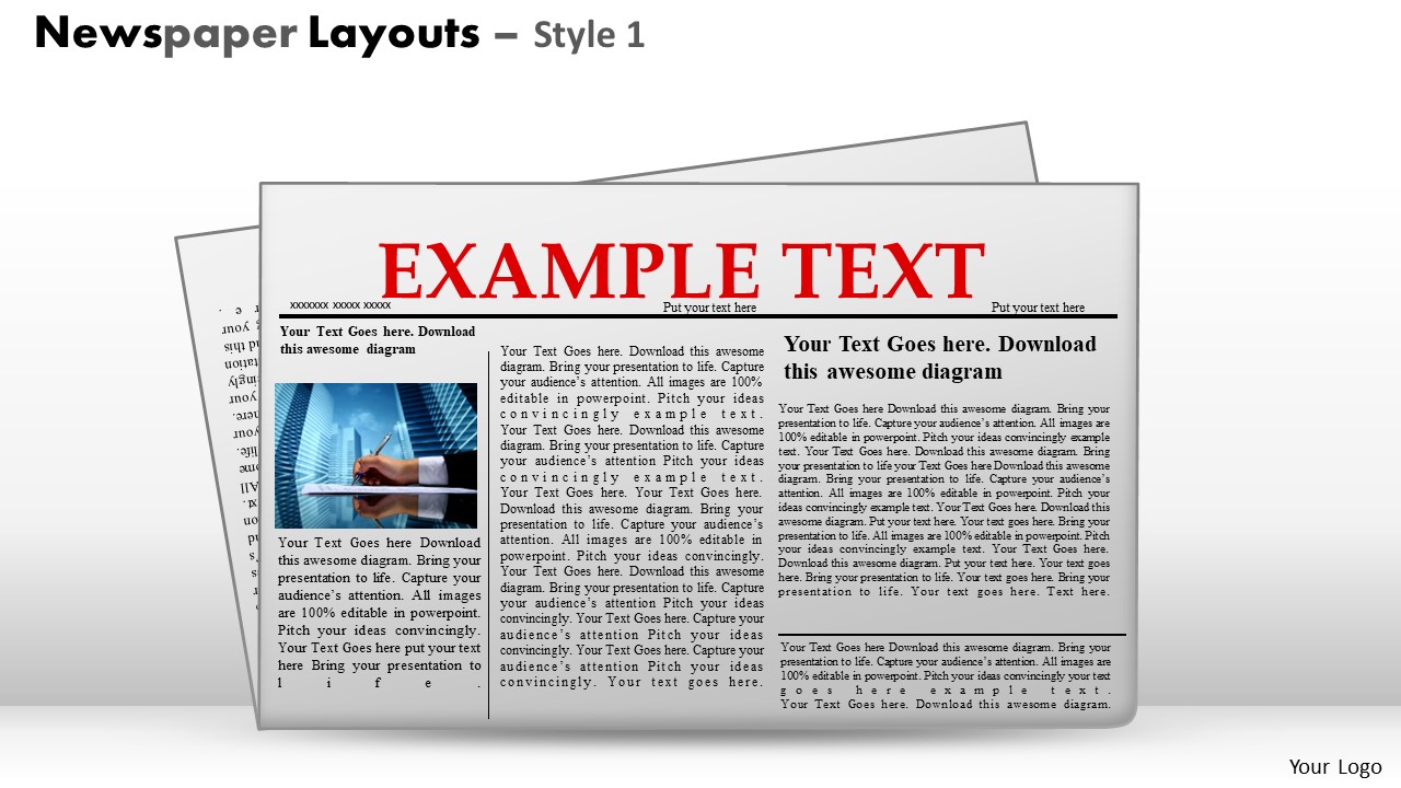 Editable Newspaper Layouts PowerPoint Slides And Ppt Clipart Graphics
