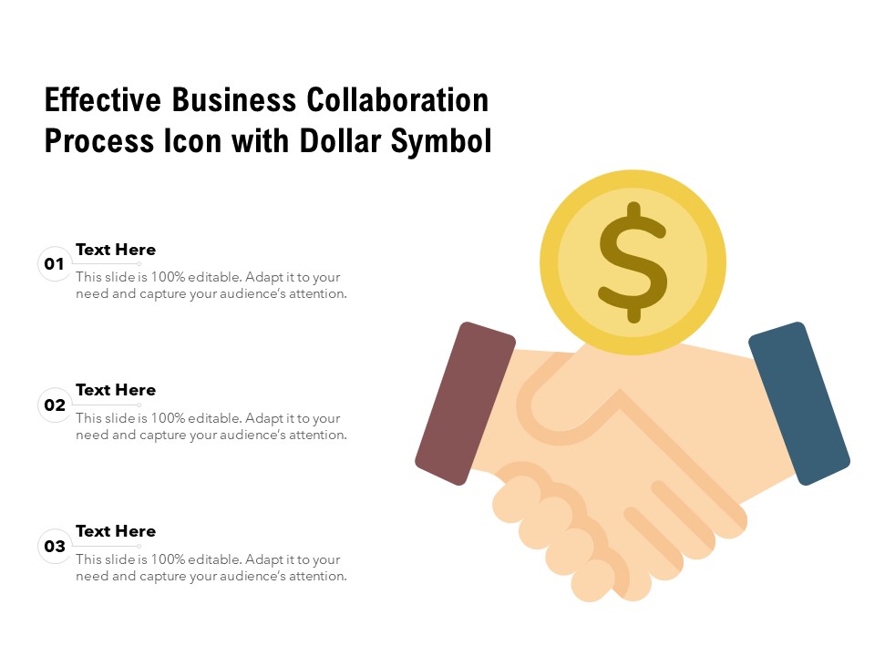 Effective Business Collaboration Process Icon With Dollar Symbol Ppt PowerPoint Presentation Gallery Icons PDF