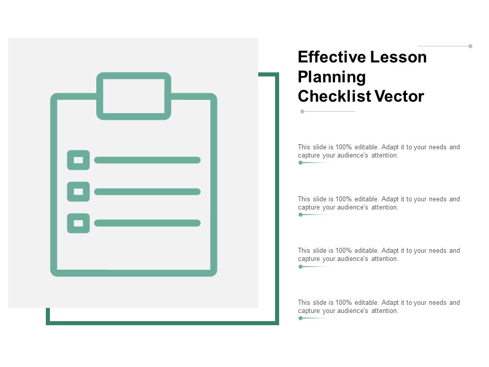 Effective Lesson Planning Checklist Vector Ppt PowerPoint Presentation Ideas Deck