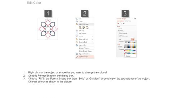 Eight Steps Flower Diagram For Process Flow Powerpoint Slides