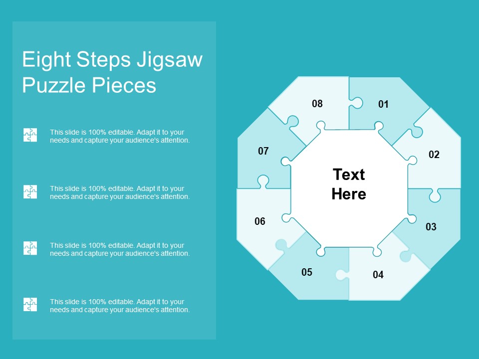 Eight Steps Jigsaw Puzzle Pieces Ppt PowerPoint Presentation Styles Diagrams