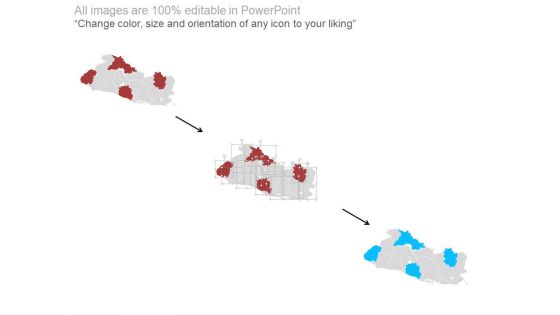 El Salvador Map Diagram With Four States Highlight Powerpoint Slides