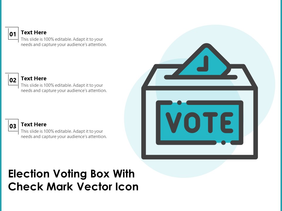 Election Voting Box With Check Mark Vector Icon Ppt PowerPoint Presentation Graphics PDF