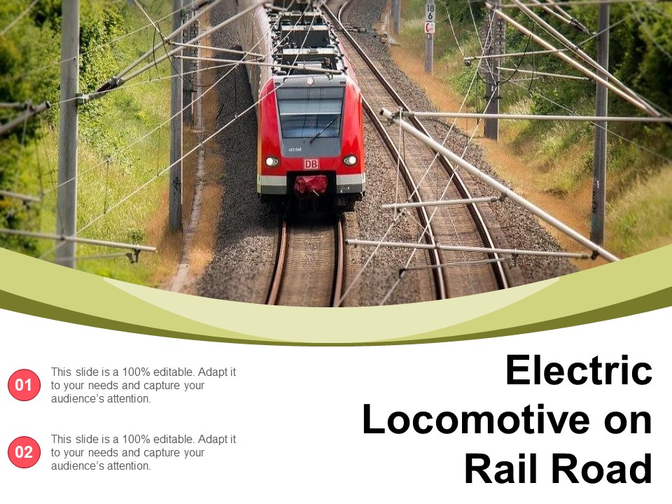 Electric Locomotive On Rail Road Ppt PowerPoint Presentation File Inspiration PDF