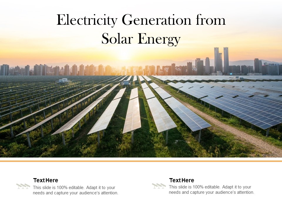 Electricity Generation From Solar Energy Ppt PowerPoint Presentation Slides Icons