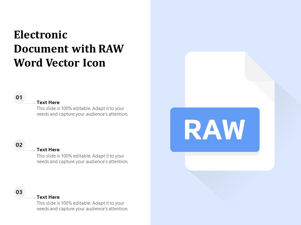 Electronic Document With RAW Word Vector Icon Ppt PowerPoint Presentation Ideas Information PDF