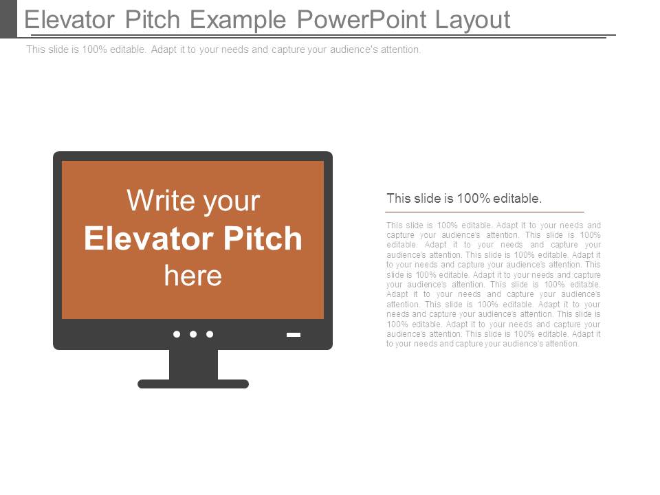 Elevator Pitch Example Powerpoint Layout