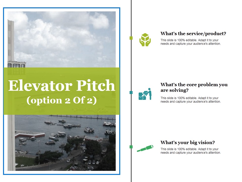 Elevator Pitch Template 2 Ppt PowerPoint Presentation Inspiration Example Topics