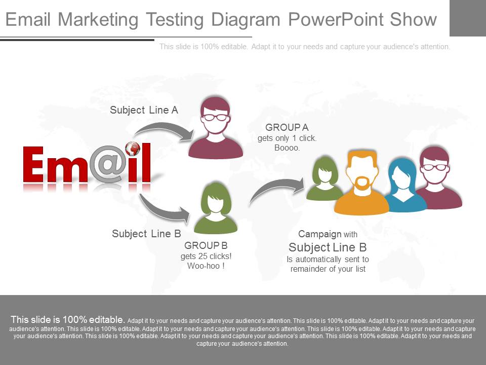 Email Marketing Testing Diagram Powerpoint Show