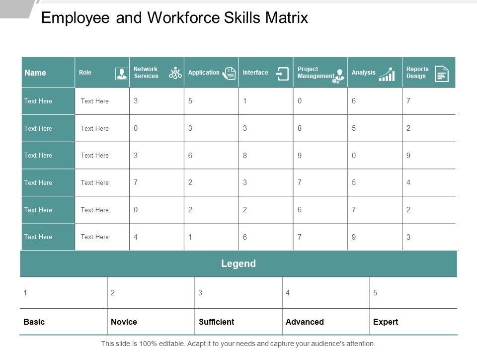 Employee And Workforce Skills Matrix Ppt Powerpoint Presentation Rules