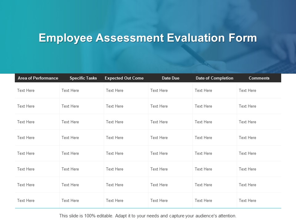 Employee Assessment Evaluation Form Ppt PowerPoint Presentation Slides Visual Aids