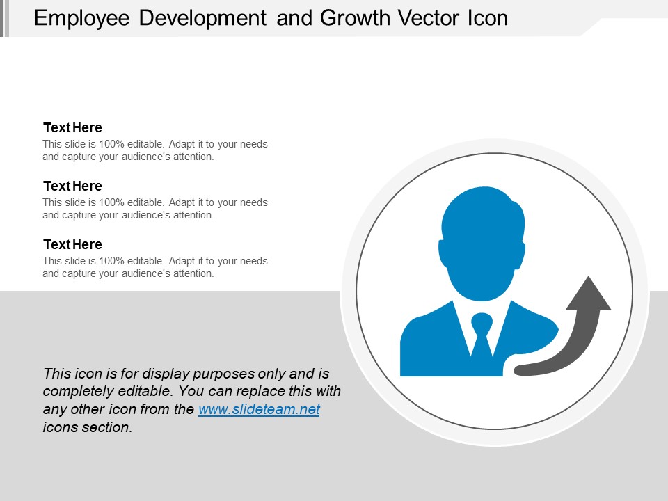 Employee Development And Growth Vector Icon Ppt PowerPoint Presentation Summary Background Images PDF
