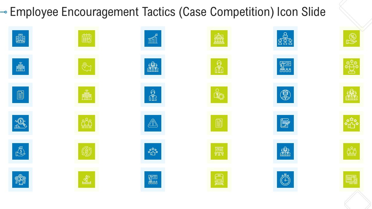 Employee Encouragement Tactics Case Competition Icon Slide Designs PDF
