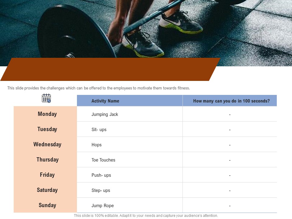 Employee Health And Fitness Program Daily Employee Wellness Activities Template PDF