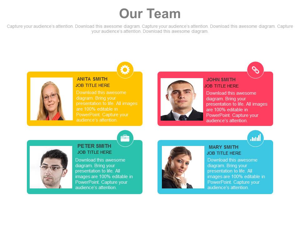 Employee Introduction Tags With Pictures Powerpoint Slides