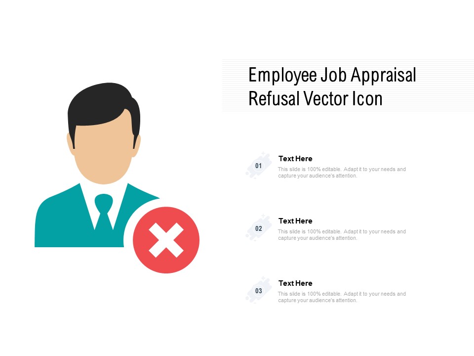 Employee Job Appraisal Refusal Vector Icon Ppt PowerPoint Presentation Show Designs PDF
