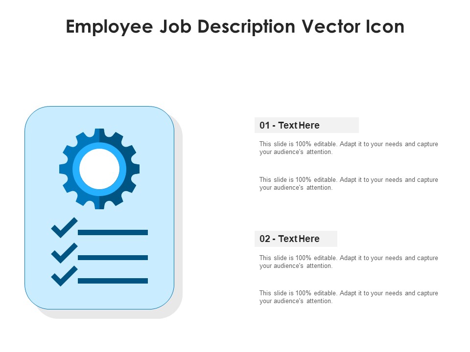 Employee Job Description Vector Icon Ppt PowerPoint Presentation File Pictures PDF