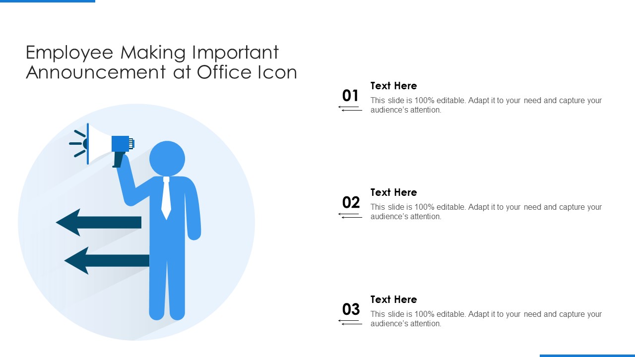 Employee Making Important Announcement At Office Icon Ppt PowerPoint Presentation Inspiration Clipart Images PDF