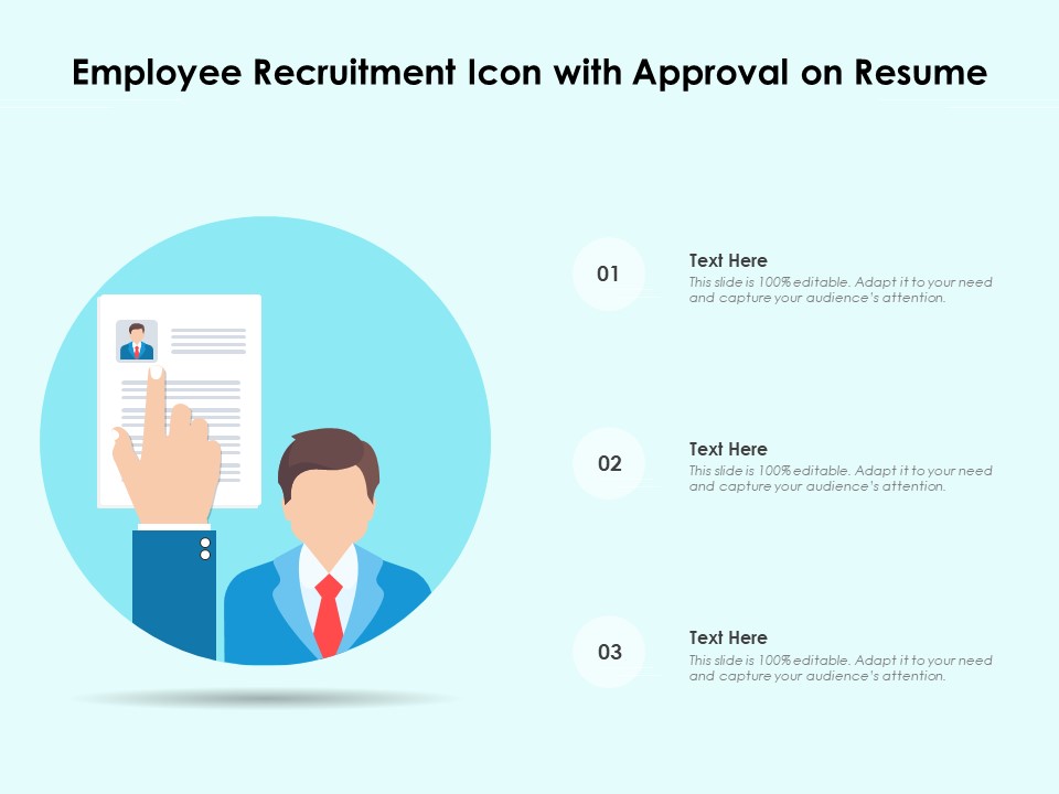 Employee Recruitment Icon With Approval On Resume Ppt PowerPoint Presentation File Outline PDF