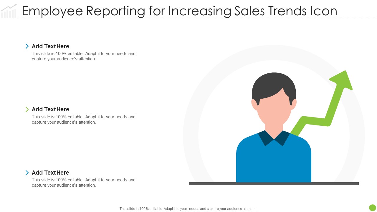 Employee Reporting For Increasing Sales Trends Icon Template PDF