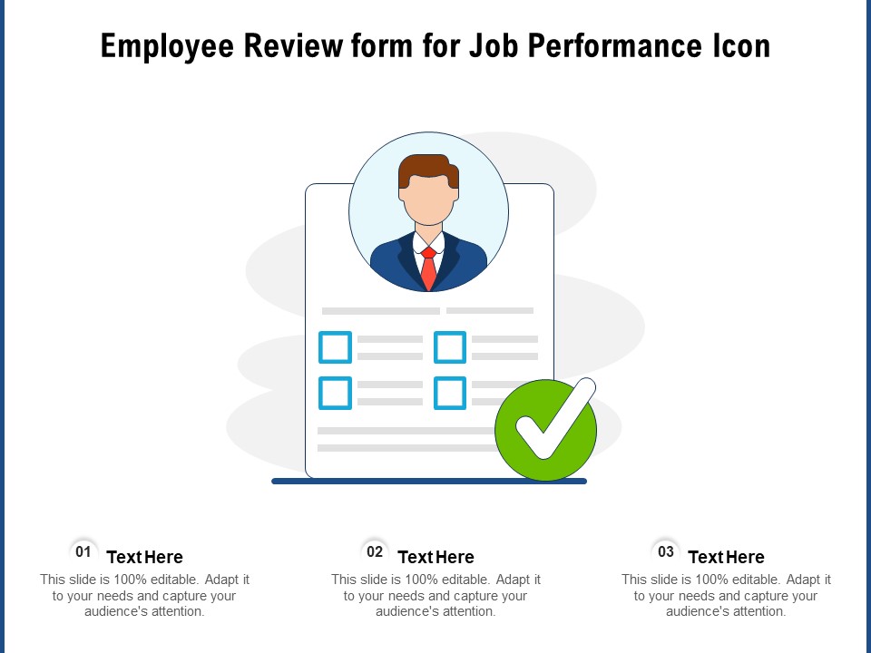 Employee Review Form For Job Performance Icon Ppt PowerPoint Presentation Gallery Smartart PDF