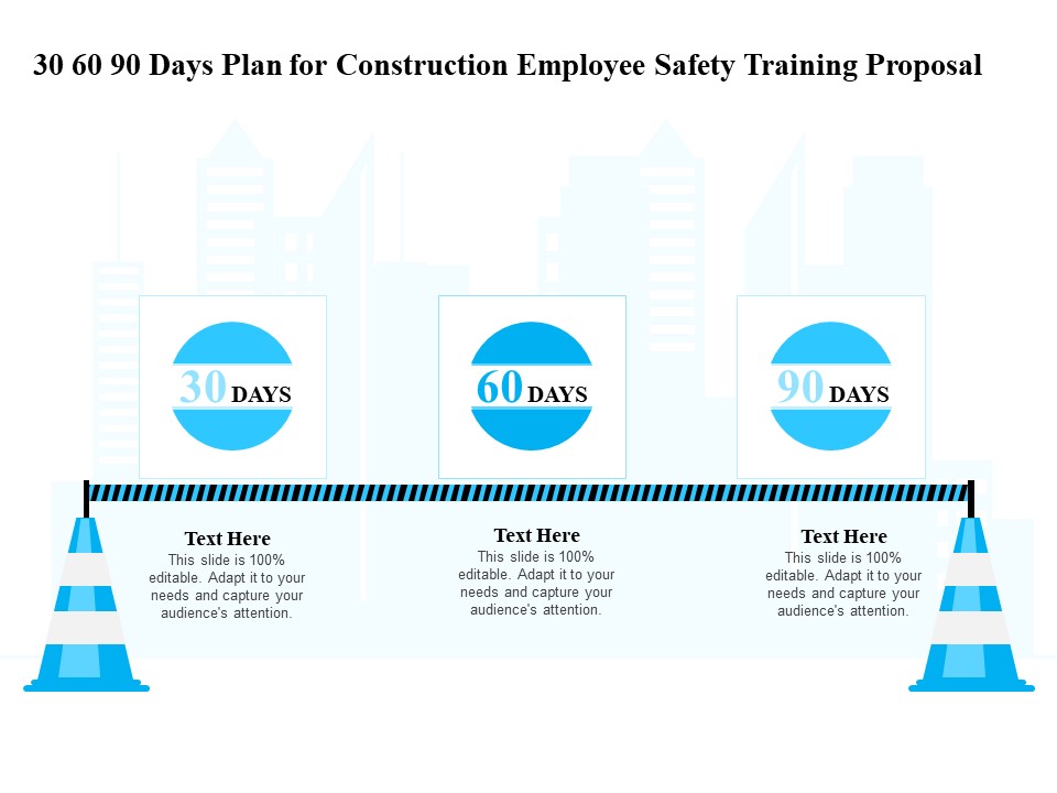 Employee Safety Health Training Program 30 60 90 Days Plan For Construction Employee Proposal Portrait PDF