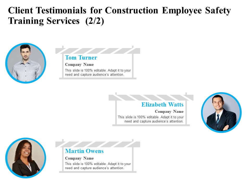 Employee Safety Health Training Program Client Testimonials For Construction Training Services Designs PDF